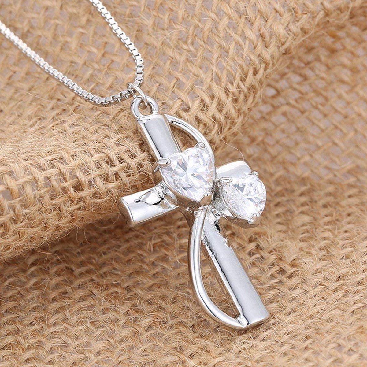 Ketting Kruisje Geloof Hoop Liefde zilverkleur. | bol.com