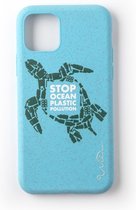 Wilma Stop Plastic Case Biologisch Afbreekbaar Beschermend Hoesje Schildpad iPhone 11 - Lichtblauw