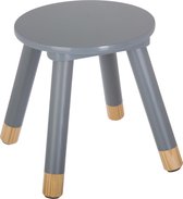 Atmosphera kinderkrukje grijs voor aan een kleine kindertafel - kinderstoel - krukje - bijpassende tafel ook te verkrijgen bij ons (BEAU By Bo) - houten stoel voor kinderen