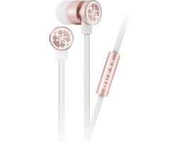 Guess in-ear stereo oordopjes wit en licht roze - bedraad