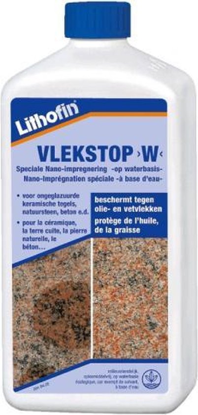 Lithofin Vlekstop W 250ml - Speciala Nano Impregnering op Waterbasis - Maakt steen water en olie afstotend