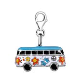 Quiges - Charm Bedel Hanger Hippie Bus Sixties Groot - Dames - Verzilverd - QHCP004