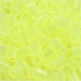 Strijkparels, afm 5x5 mm, gatgrootte 2,5 mm, neon geel (28), medium, 6000stuks
