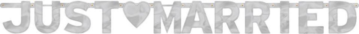 Letter Banner Just Married 365cm Silver