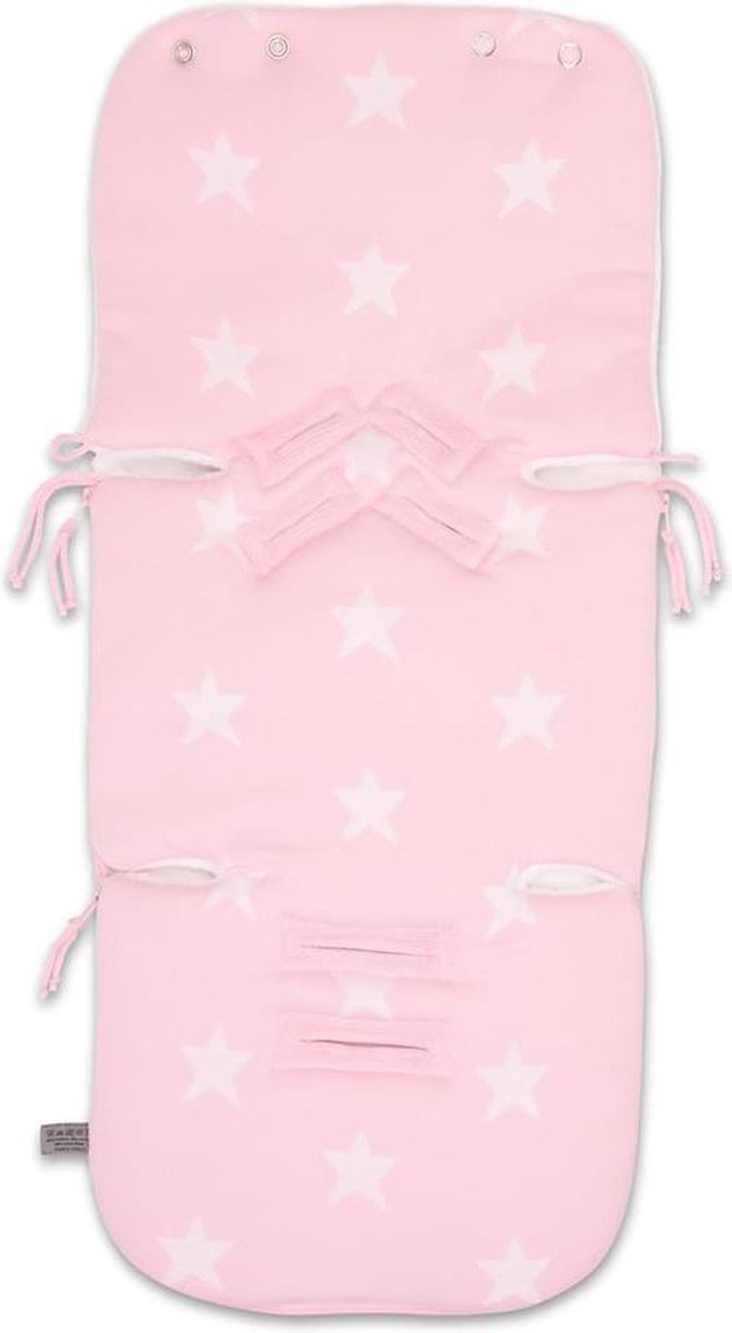 Baby's Only Voetenzak autostoel 0+ Star - Baby Roze/Wit - Geschikt voor drie- en vijfpuntsgordel van Baby's Only — afbeelding 2