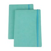 Notitieboek A5 - Mintgroen - Gelinieerd - Set van 2