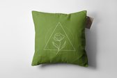 Made on Friday - Sierkussen Eye-in-Triangle-Circle Green- Binnen 50x50cm - Kendal (Twill 210 gr./m2)