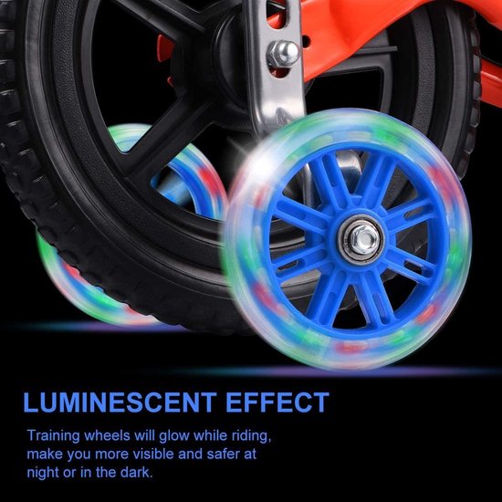 Zijwieltjes 12-20 inch - softwheels - Verlichting - gelagerd - Rood van Little Driver — afbeelding 3