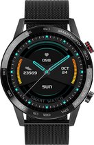 Belesy® London - Smartwatch Dames - Smartwatch Heren - Horloge - 1.3 inch - Kleurenscherm - Full Touch - Stappenteller - Multi Sport - Multi Watchfaces - Staal - Zwart - Nederlandstalige Hand