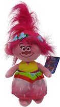 Trolls World Tour - Poppy in Roze Jurk - Knuffel Pop - 35 cm