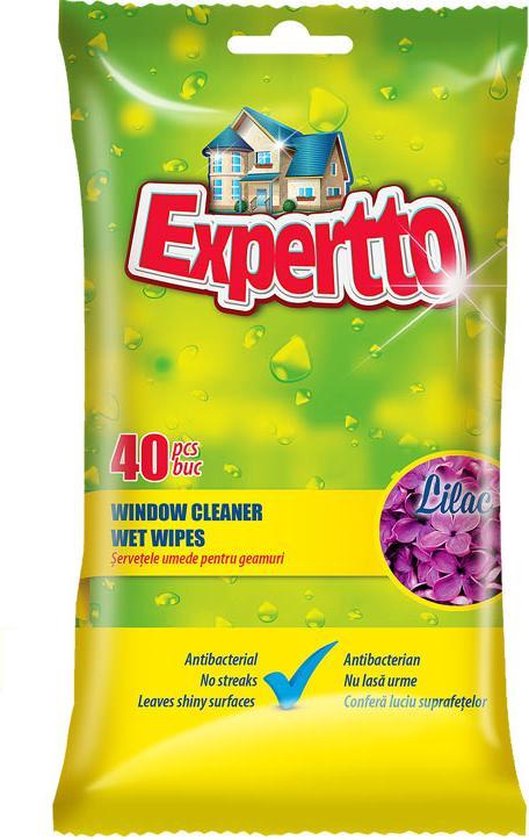 Expertto Window Cleaner Wipes Liliac 3x40 pcs
