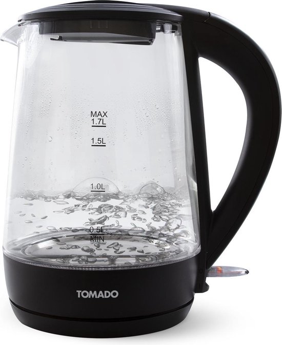Tomado TWK1702G - Glazen waterkoker - 1,7 liter inhoud - 2200 watt | bol.com
