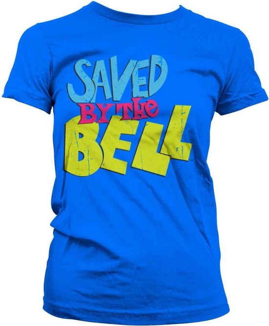 Saved By The Bell Dames Tshirt -S- Distressed Logo Blauw