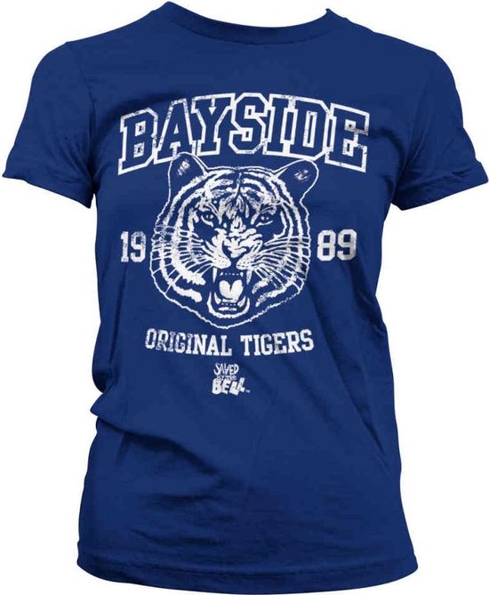 Saved By The Bell Dames Tshirt -M- Bayside 1989 Original Tigers Blauw