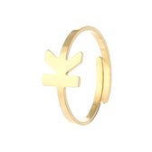 Nana  Dames Ring met letter K  - goudkleurig ringen met initiaal - Vrouwen Liefde Cadeau-Vriendschapsring - Relatie Ringen