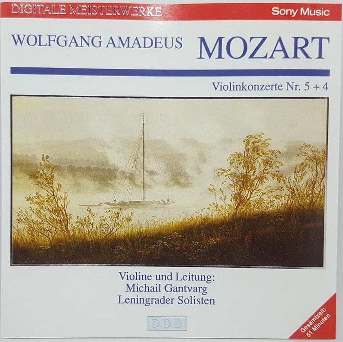 1-CD MOZART - VIOLIN CONCERTOS 5 & 4 - MICHAIL GANTVARG / LENINGRADER SOLISTEN