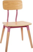 Atmosphera kinderstoel roze beukenhout - retro stoel - kinderkamer - eetstoel