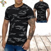 Violento Camouflage shirt army 3178 zwart - S