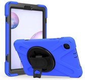 Samsung Galaxy Tab S6 Cover - Hand Strap Armor Case Met Pencil Houder - Blauw