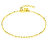 Twice As Nice Armband in verguld zilver, bolletjes ketting, 1.5 mm  16 cm+3 cm