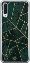 Samsung A70 hoesje siliconen - Abstract groen | Samsung Galaxy A70 case | groen | TPU backcover transparant