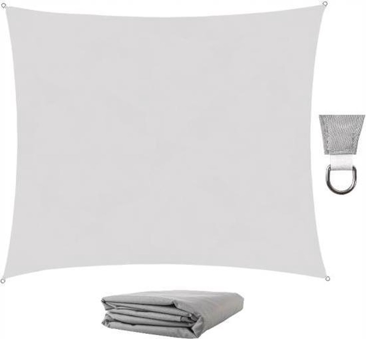 Luxe Schaduwdoek 4 x 3 kleur grijs / zonnescherm/ zonwerend/ water bestendig en UV-beschermend