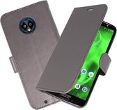 Grijs Wallet Case Hoesje voor Motorola Moto G6