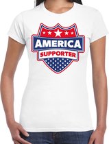 America supporter schild t-shirt wit voor dames - Amerika/USA landen t-shirt / kleding - EK / WK / Olympische spelen outfit XL
