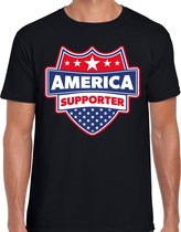 America supporter schild t-shirt zwart voor heren - Amerika/USA landen t-shirt / kleding - EK / WK / Olympische spelen outfit XXL