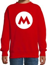 Italiaanse Mario loodgieter verkleed sweater / trui rood voor kinderen - carnaval / feesttrui kleding / kostuum 14-15 jaar (170/176)