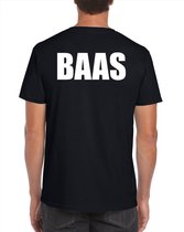 Baas t-shirt zwart voor heren - bedrukking aan achterkant - chef / manager / eigenaar shirt S