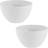 2x Schalen/schaaltjes rond wit - 750 ml - Ontbijt/snacks/sauzen serveren - Schaaltjes/kommetjes van plastic - Keukenbenodigdheden