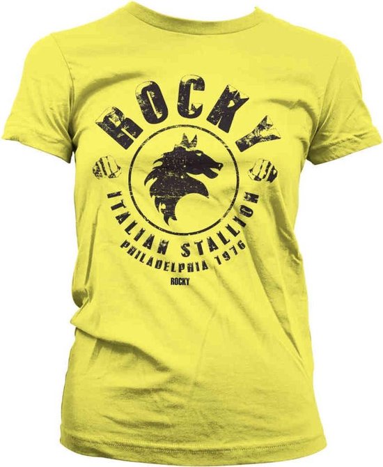 Rocky Dames Tshirt -S- Italian Stallion Geel