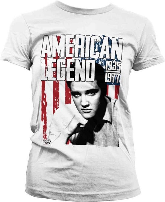 Elvis Presley Dames Tshirt -L- American Legend Wit