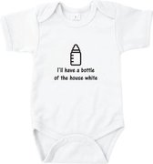 Rompertjes baby met tekst - I'll have a bottle of the house white - Romper wit - Maat 50/56