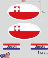 Provincie Utrecht vlaggen auto sticker set.