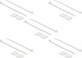 Tie-wraps 200 x 2,5mm (10 stuks) met zelfklevende houders (10 stuks) / transparant