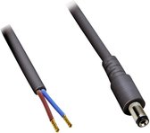 DC plug (m) 5,5 x 2,1mm stroomkabel met open einde - max. 7A / zwart - 5 meter