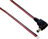 BKL DC plug (m) haaks 5,5 x 2,1mm stroomkabel met o einde - max. 10A / zwart/rood - 2 meter