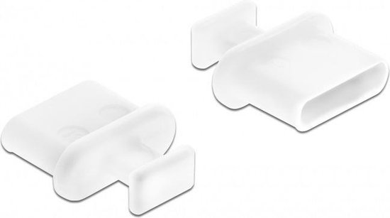 Afsluit cover / Poortbeschermer voor USB-C (v) poorten / met greep (10 stuks) / wit