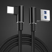 Premium USB-C haaks naar USB-A haaks snellaadkabel - USB2.0 - tot 3A / zwart - 2 meter