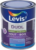 Levis Duol - Hout Buiten - Primer & Lak - Satin - Provencaals Blauw - 0.75L