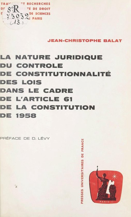 La nature juridique du contrôle de constitutionnalité des  ... - cover