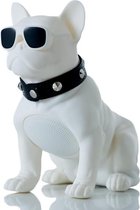 Franse Bull Dog Speaker CH-M10 - Draadloze Portable Bluetooth Speaker - USB Poort - Radio - Micro SD - 25 cm - Wit