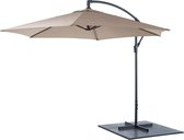 O'DADDY Zweefparasol champagne Ø 300cm – luxe hangparasol met windvanger en kruisvoet – kantelbaar en in hoogte verstelbaar (zie foto’s) - 360 graden draaibaar