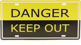 Wandbord – Mancave – Danger Keep out– Vintage - Retro -  Wanddecoratie – Reclame bord – Restaurant – Kroeg - Bar – Cafe - Horeca – Metal Sign - Pas Op – Gevaar - 15x30cm