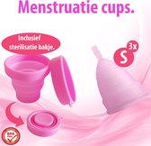 Menstruatie cup - Menstruatiecup - Set van 4 - Sterilisatie cup - Menstruatie - 3x Maat S - Herbruikbaar - Hoogwaardig medisch siliconen - Duopak - Milieuvriendelijk - Comfortabel - Hygiënisch