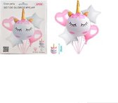 Ballonnen 5 stuks/XL/ Unicorn/Hartjes/Sterren/Wit/Roze/59x90cm/ 45x45/Goede/Kwaliteit/Kinderfeest/Verjaardag/Babyshower