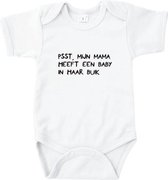 Rompertjes baby met tekst - Psst, mijn mama heeft een baby in haar buik - Romper wit - Maat 74/80