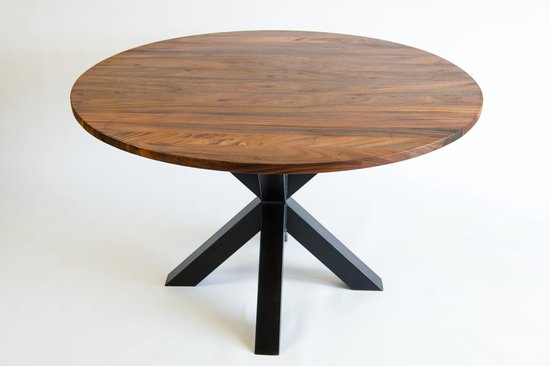 Tafel (boomstamtafel) rond 130 cm met matrix onderstel kleur zwart /  eettafel / tafel... | bol.com